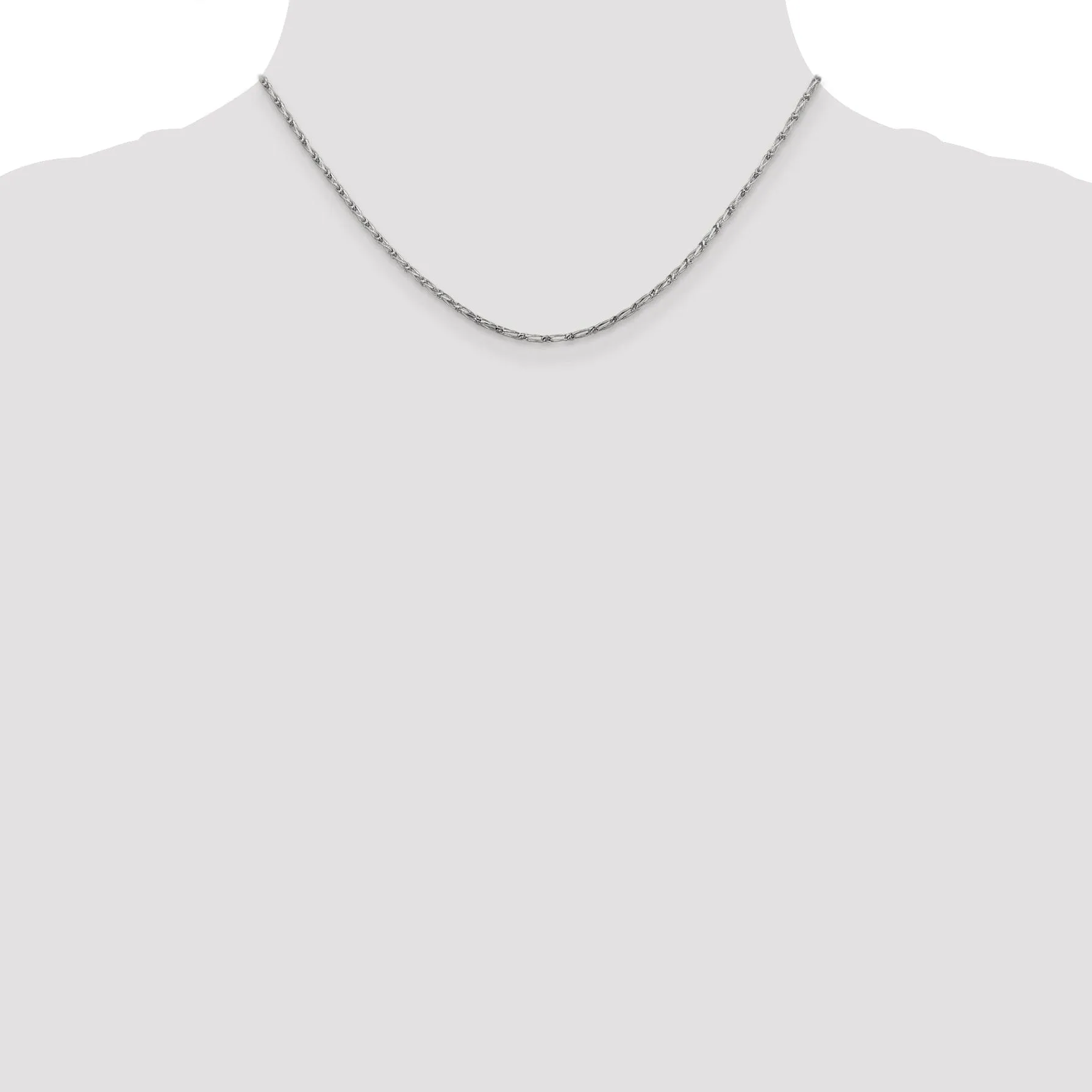 14K White Gold 1.6 m D.C Open Link Franco Chain