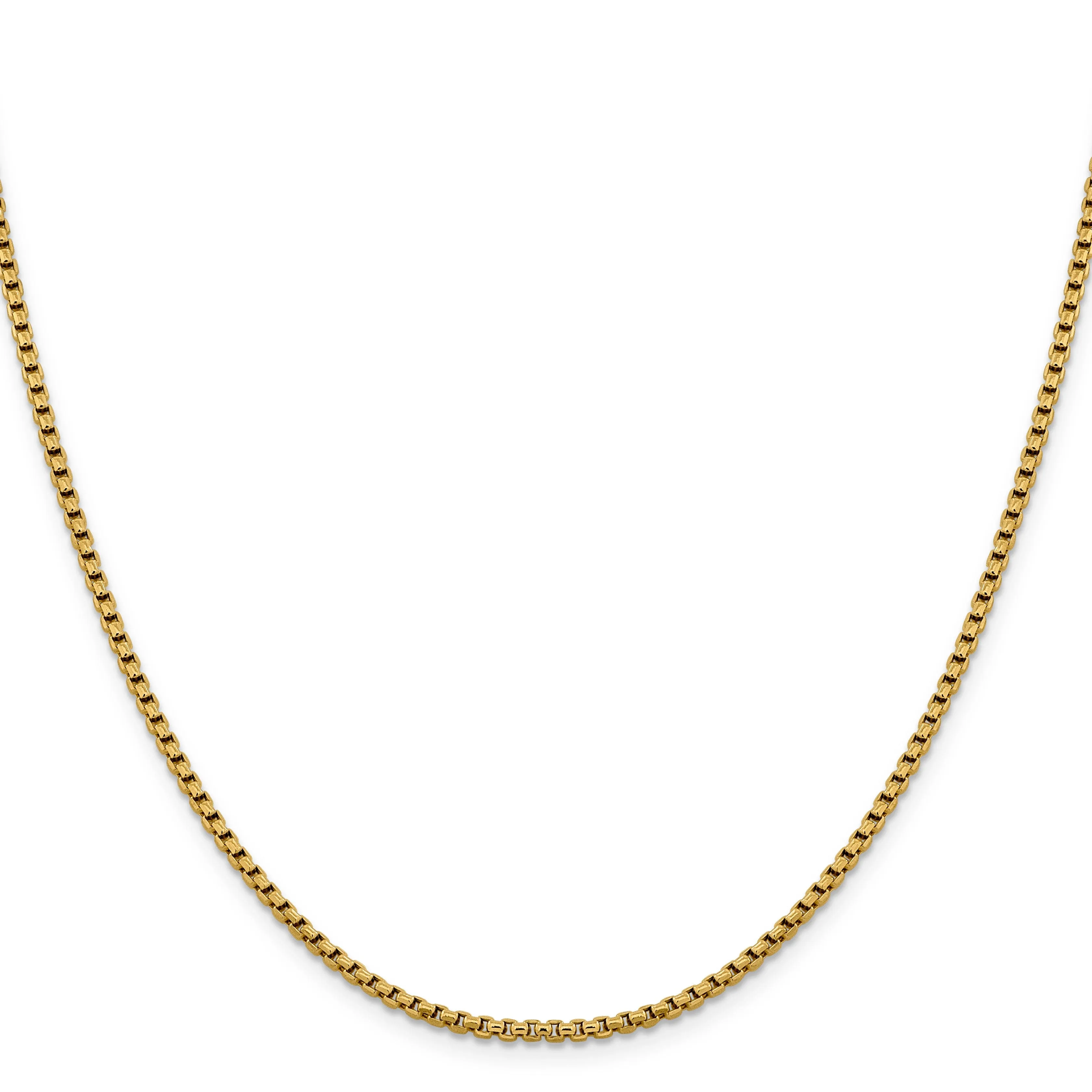 14k Yellow Gold 2.4 mm D.C Round Box Chain