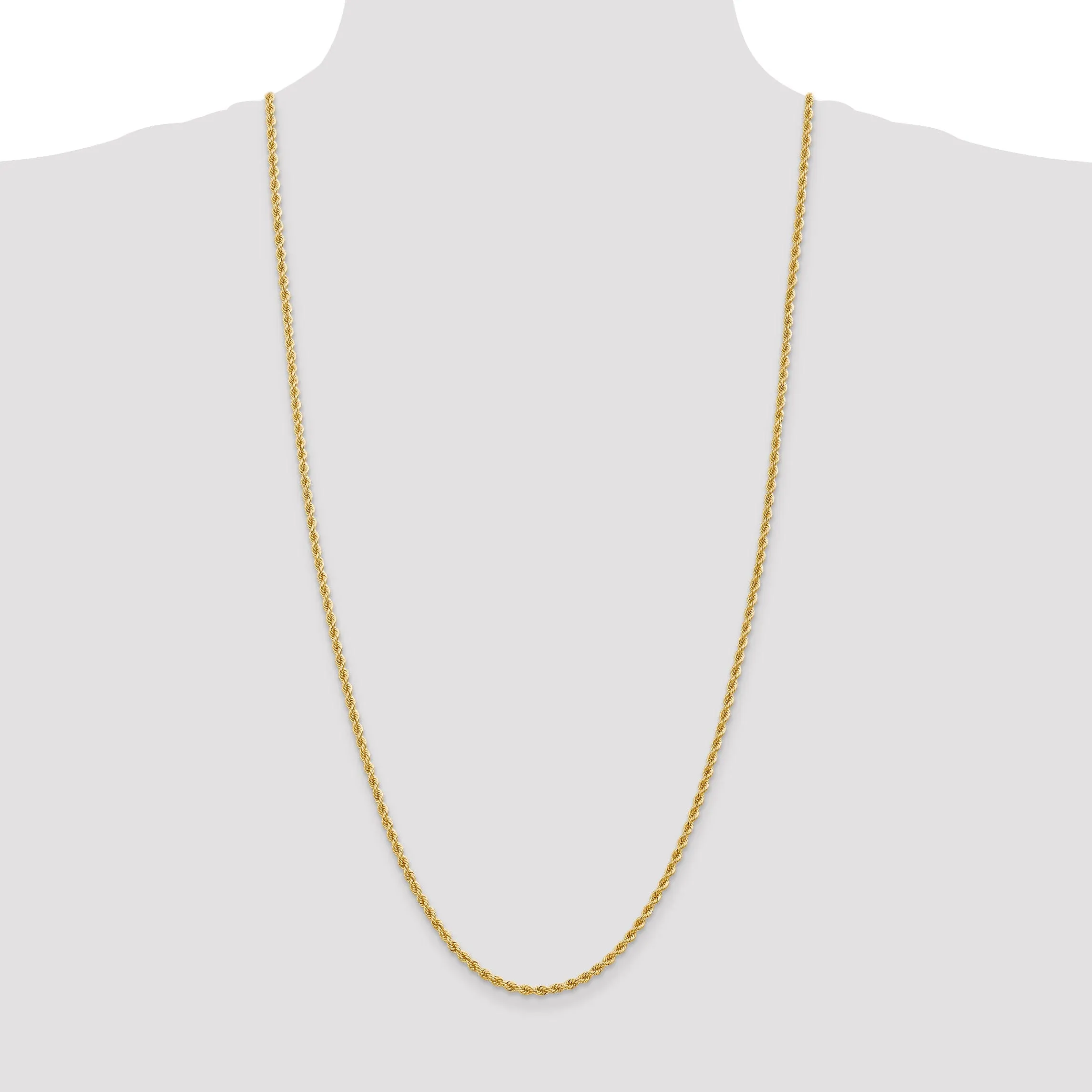 14k Yellow Gold 2.75mm Regular Rope Chain