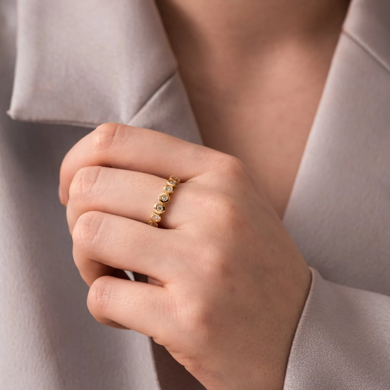 18k Gold Dotty Full Eternity Ring - 0.50CT