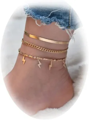 2 Pcs Heart Ankle Bracelets For Women Crystal Rhinestone Tennis Armlet Bracelet For Cuban Link Anklet Crystal Tennis Heart Pendant Anklets Boho Foot Chain Bracelet Rhinestone Leg Bracelet Jewelry (3 Pcs Snake Chain)