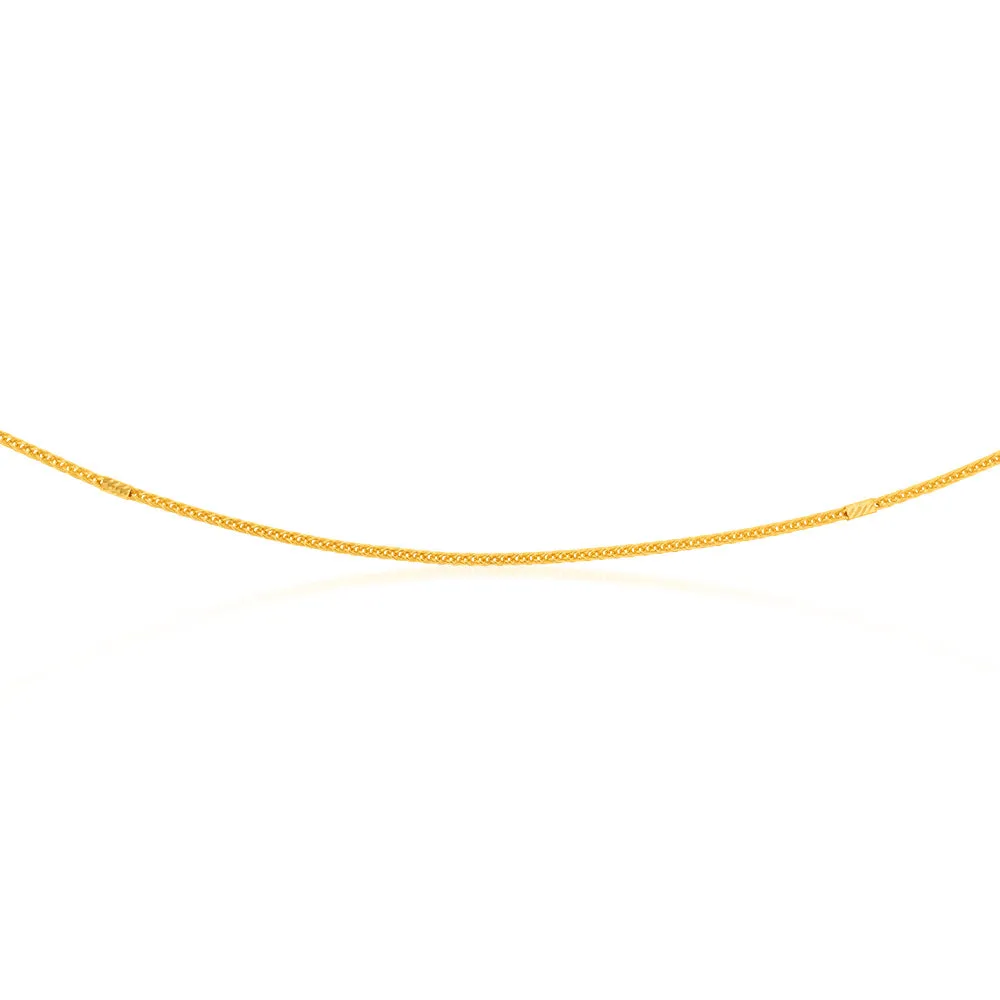 9ct Yellow Gold Silverfilled Wheat 45cm Chain
