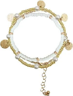 Ankle Bracelet Set, Adjustable Beach Anklet with Seashell Pearl