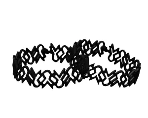 Black Ribbon Shaped Silicone Bracelet Wristbands