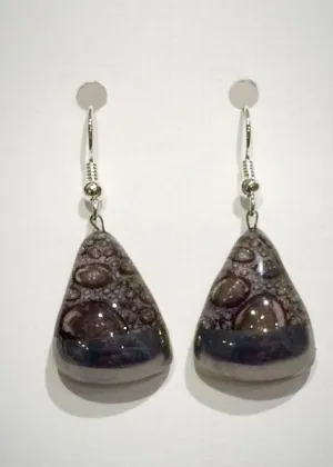 Brown Bubble Triangle Earrings 1 (A183)