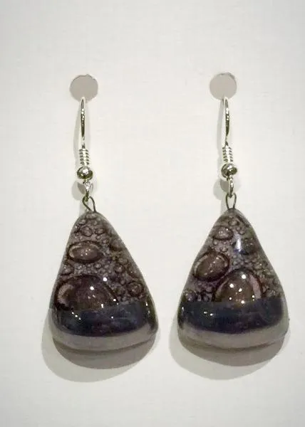 Brown Bubble Triangle Earrings 1 (A183)