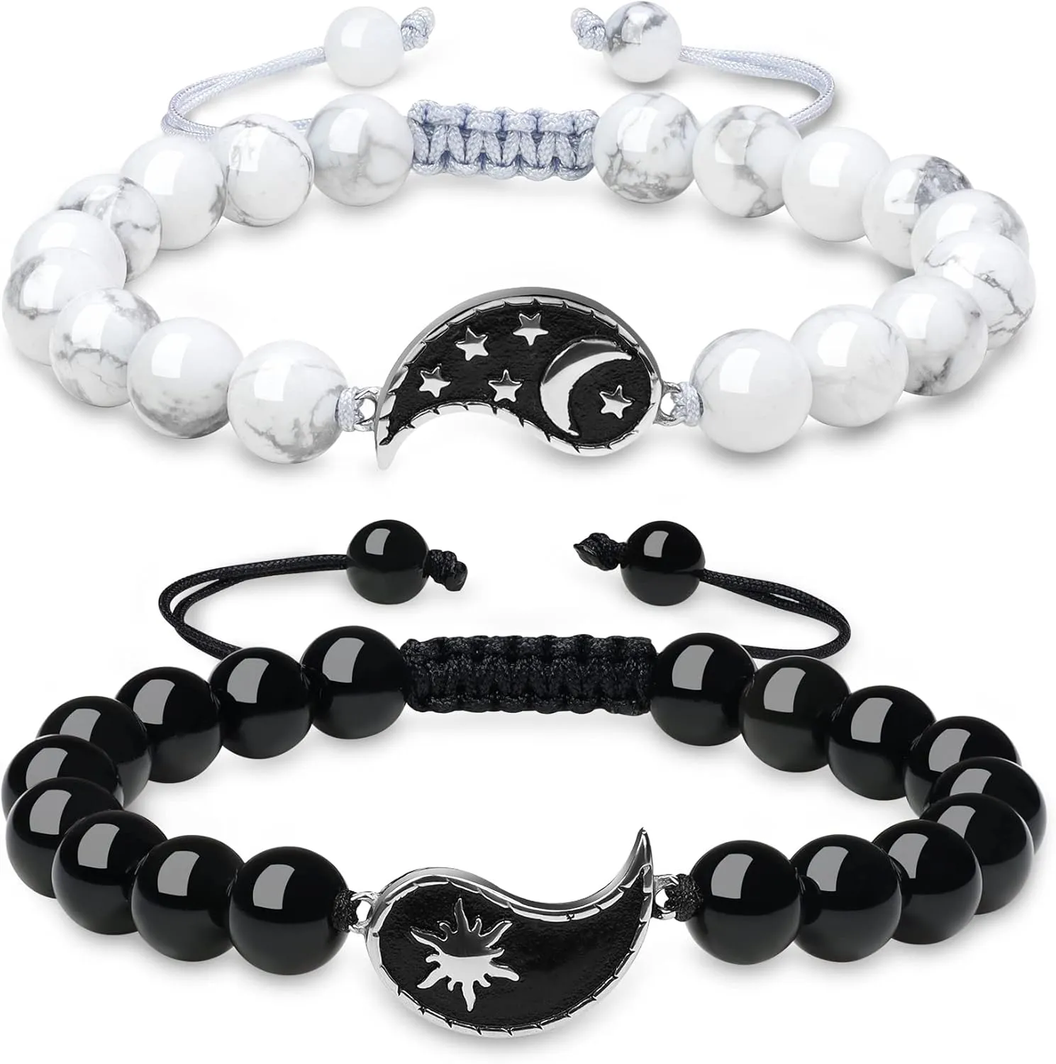 COAI Yin Yang Bracelets My Sun and Stars Moon of My Life Stone Beaded Bracelets for Couples