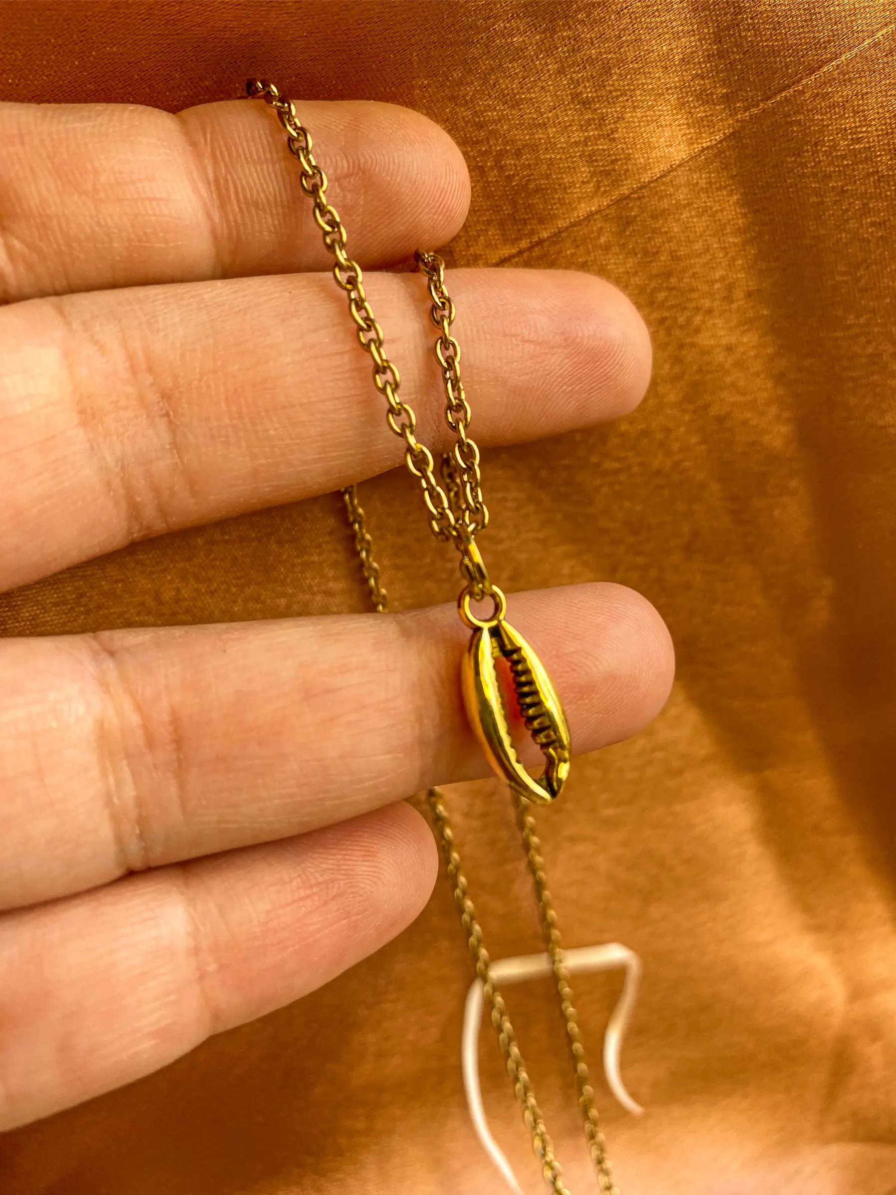 Cowrie Shell/ Coffee Bean Antique Golden Charm | 6 Pcs