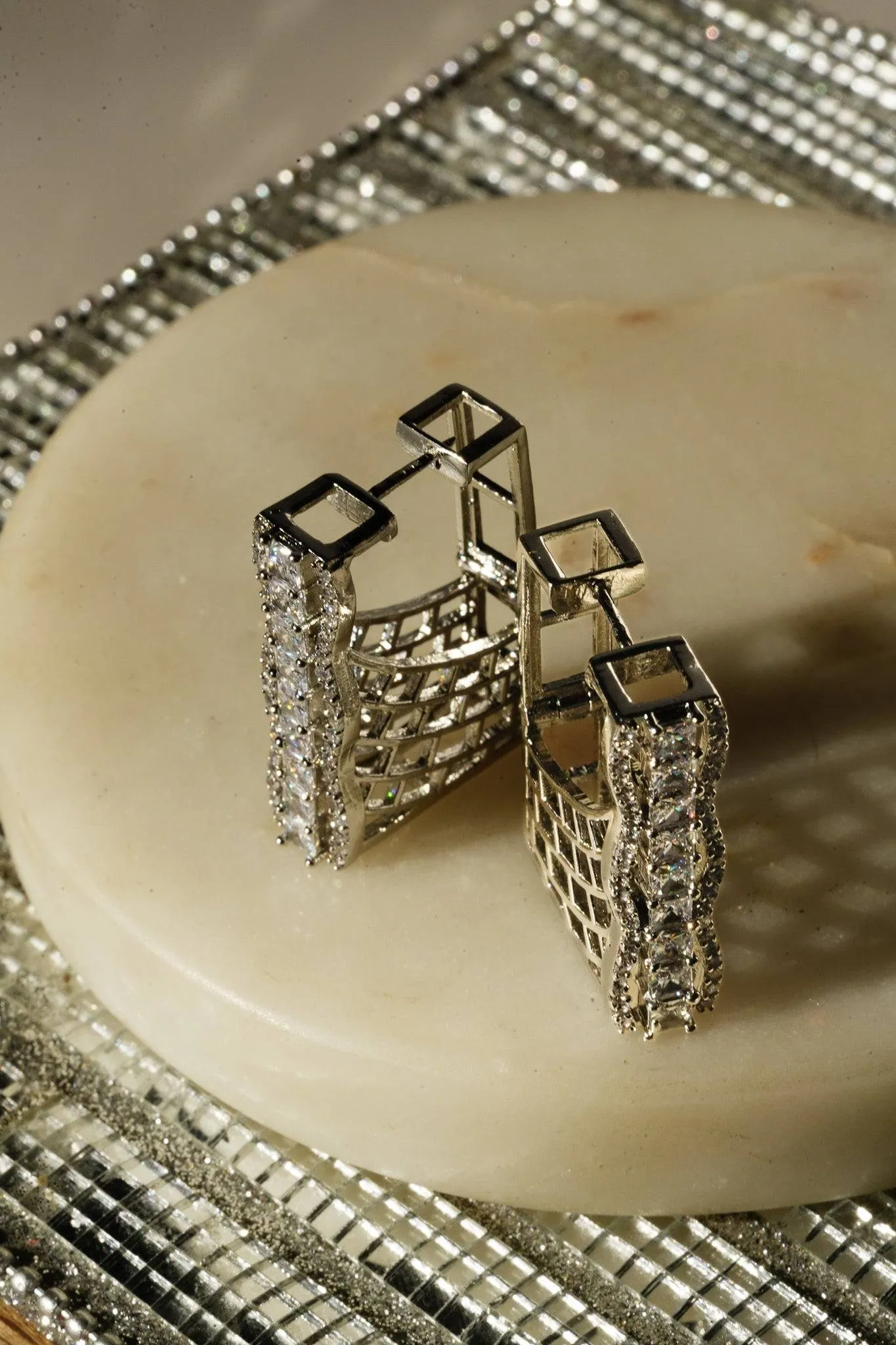 Daina - Huggie AD Hoop Earrings