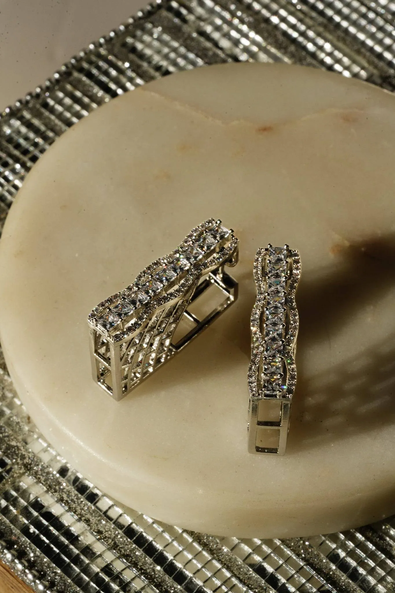 Daina - Huggie AD Hoop Earrings