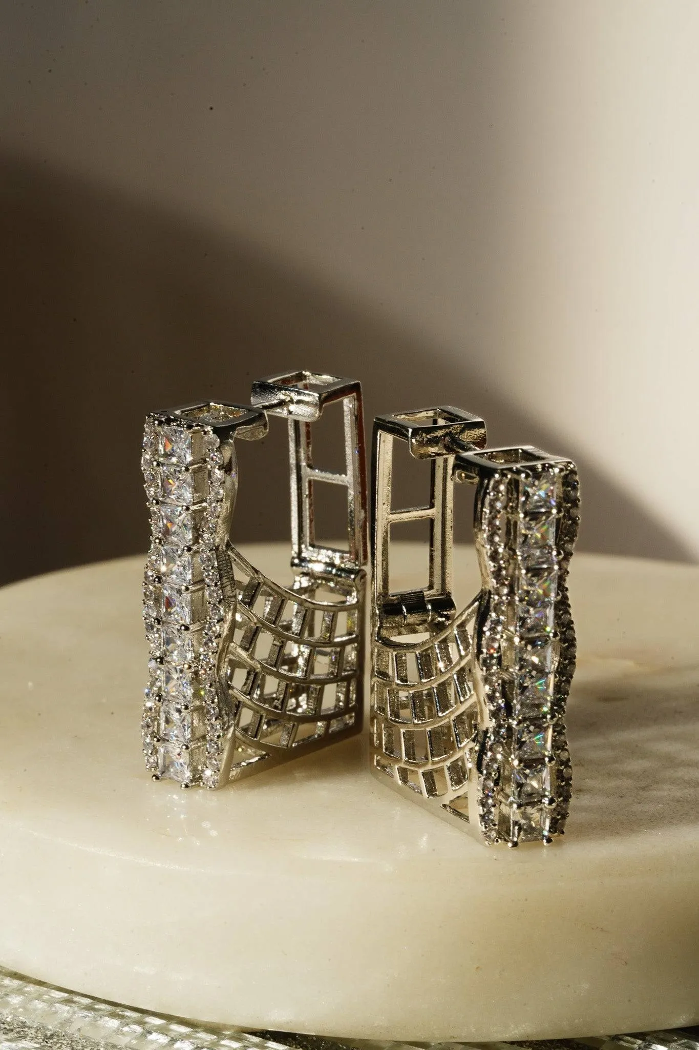 Daina - Huggie AD Hoop Earrings