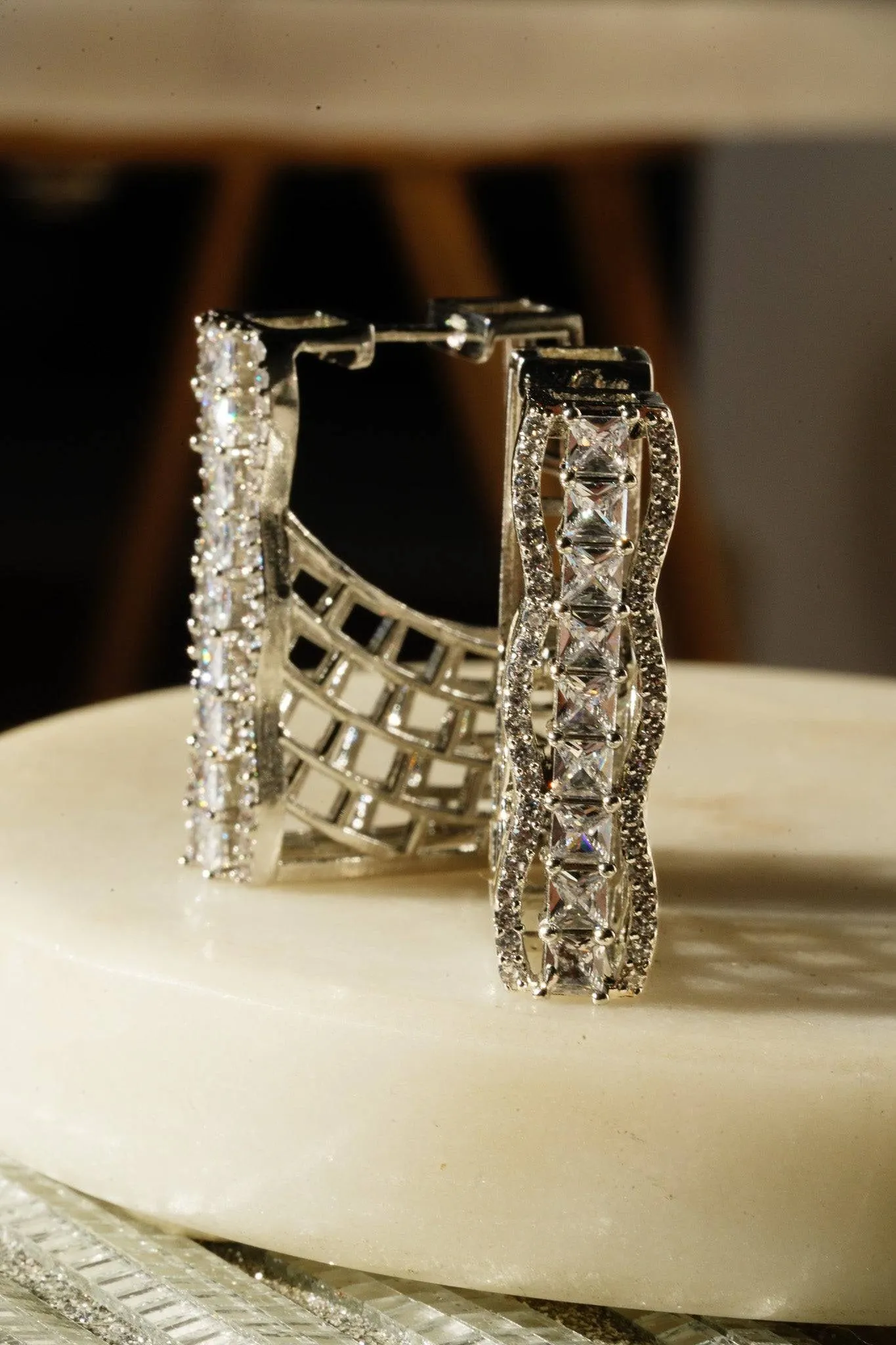 Daina - Huggie AD Hoop Earrings