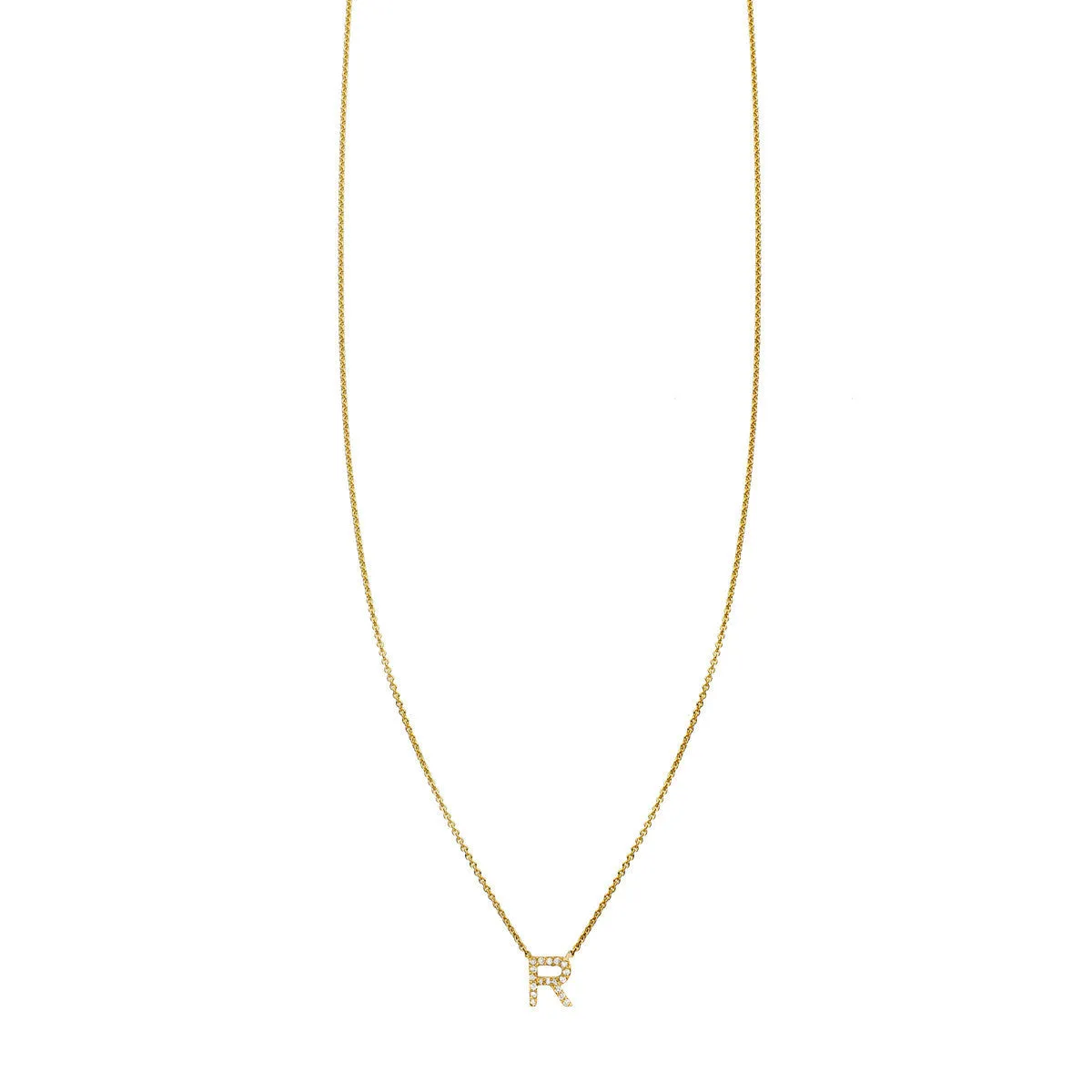 Diamond and Gold Initial Necklace