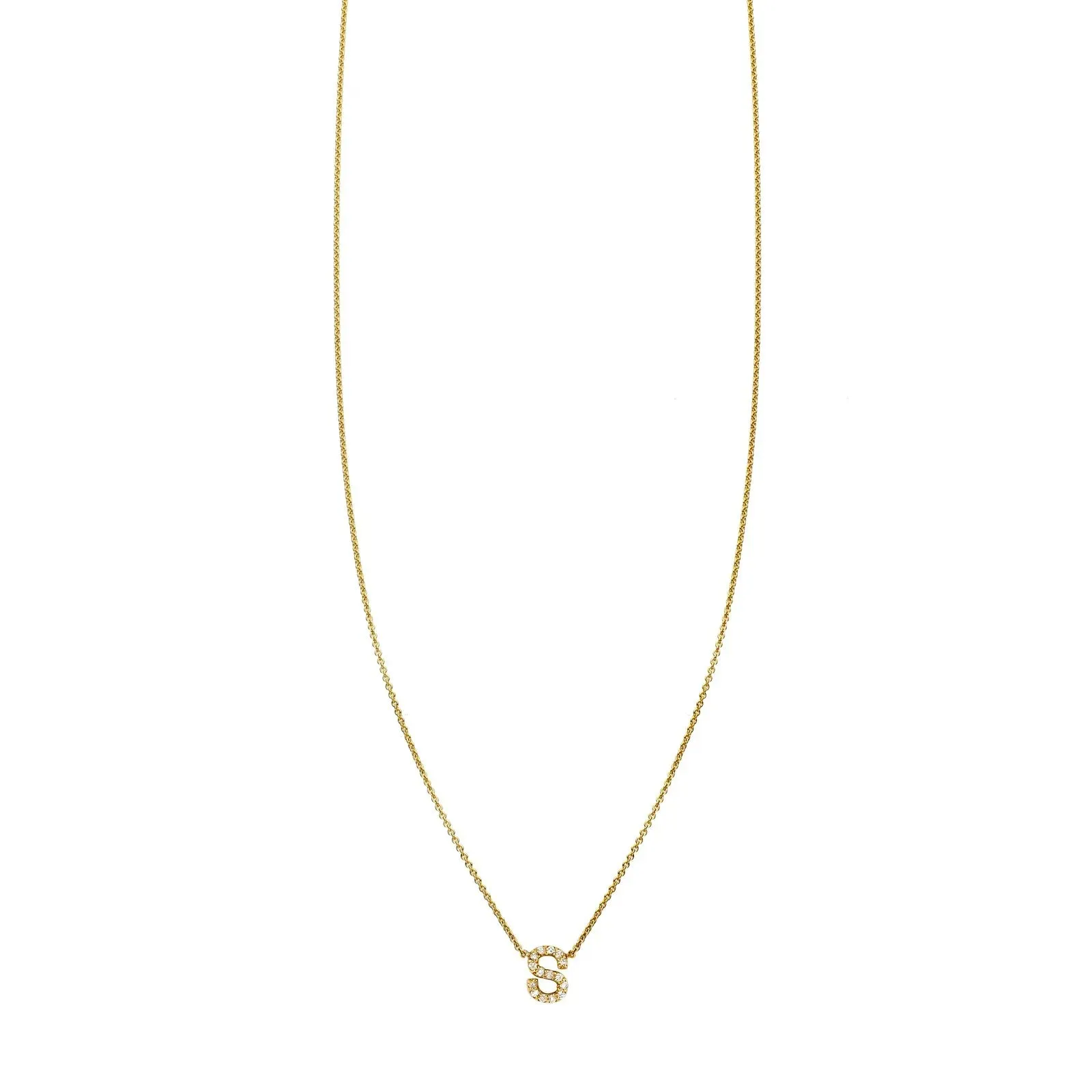 Diamond and Gold Initial Necklace