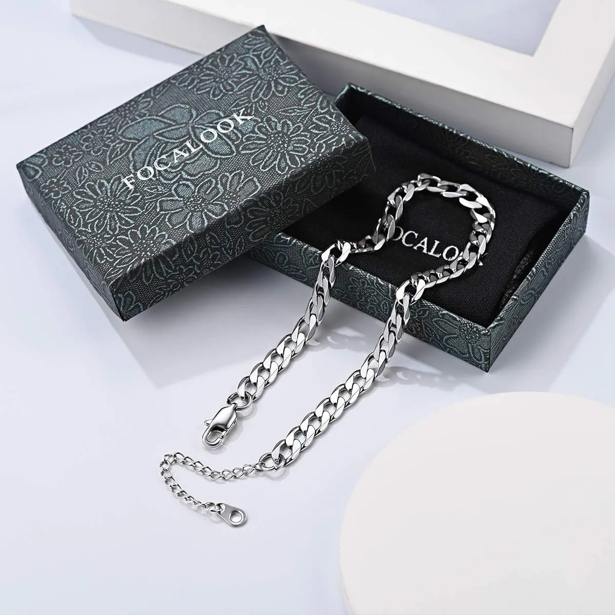 FOCALOOK 14K Gold Plated Anklets for Women Waterproof Plus Size Ankle Bracelet 8.5-10.5 Inch Adjustable Mariner/Figaro/Flat Snake/Cuban Link Chain Anklet Jewelry for Summer Beach Holiday