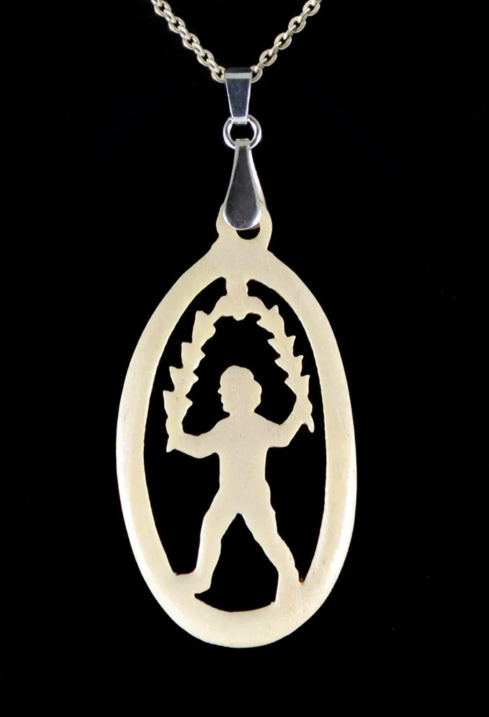 Garland - antique carved bone fairy tale pendant. Handmade