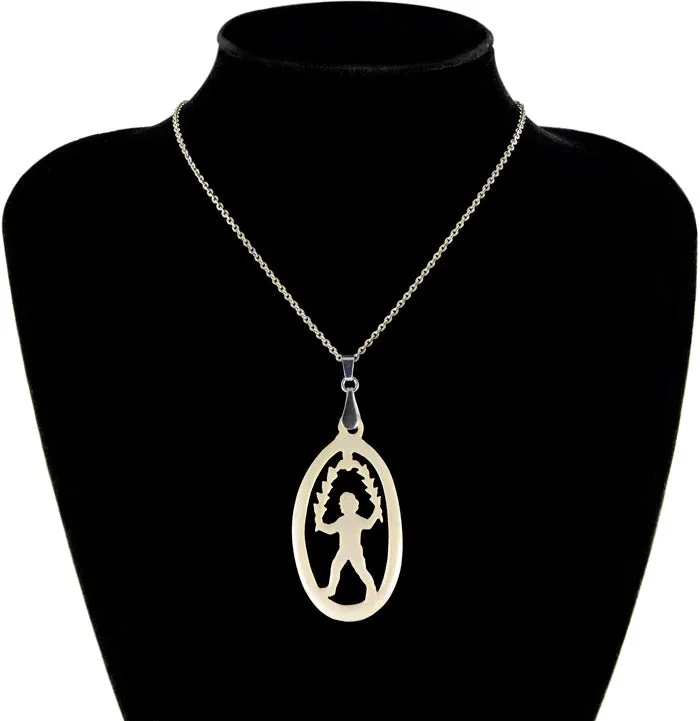 Garland - antique carved bone fairy tale pendant. Handmade