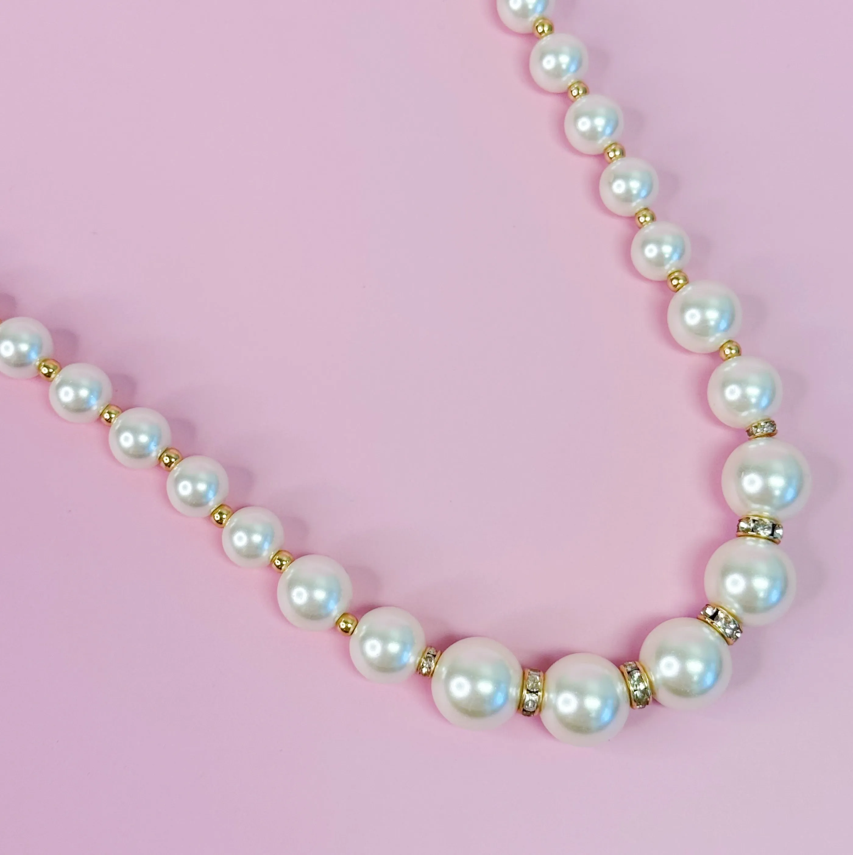 Graduated Glam Pearl Necklace