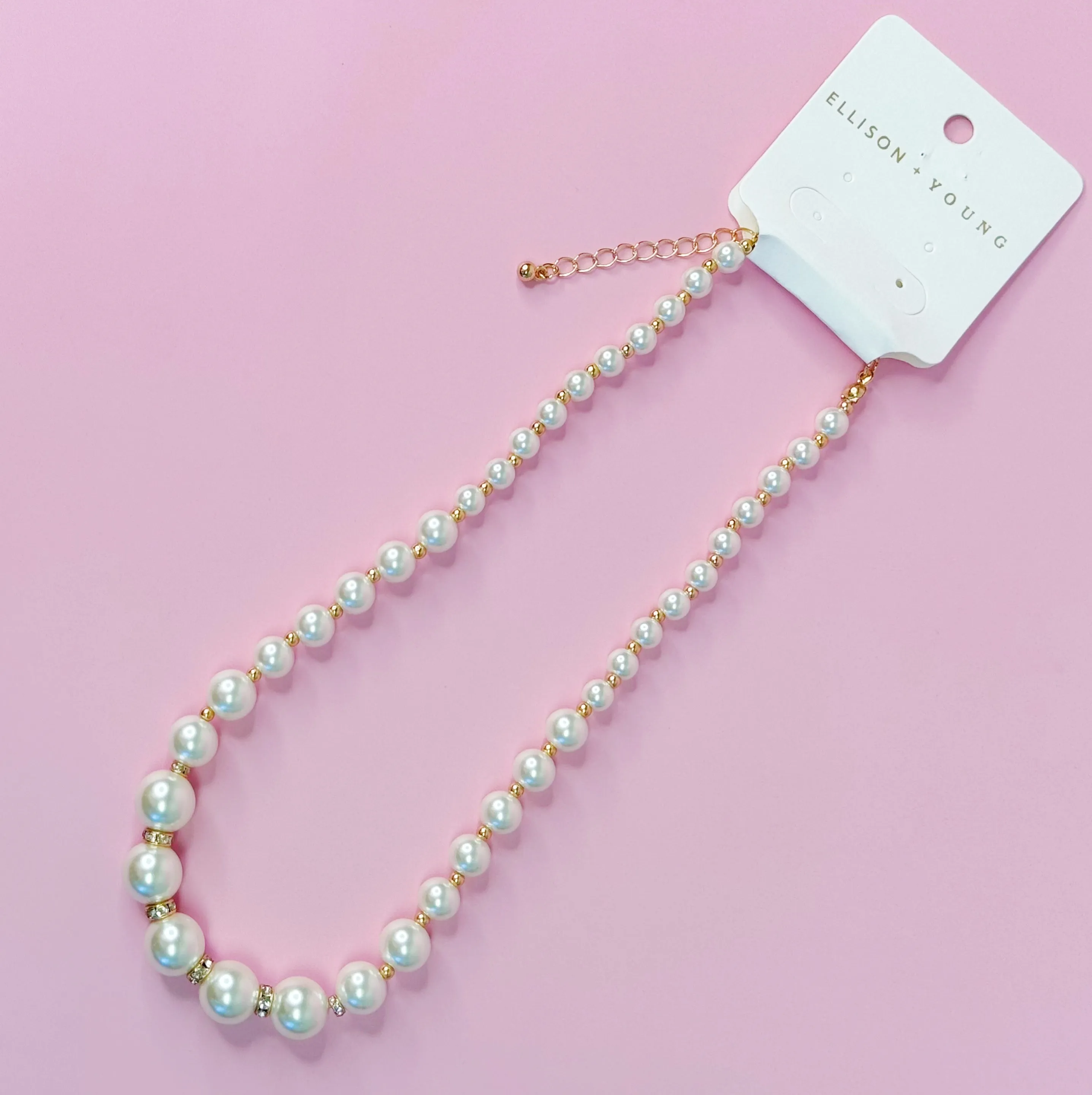 Graduated Glam Pearl Necklace