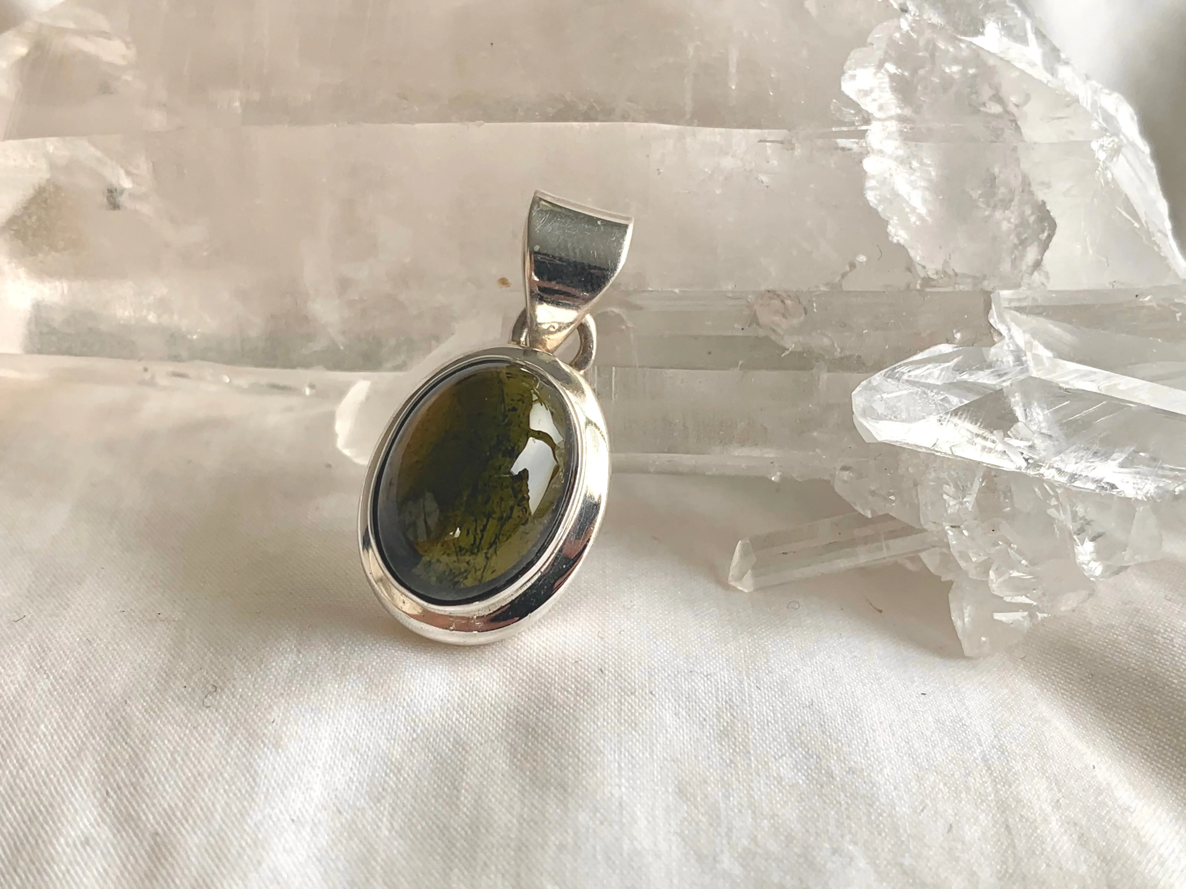 Green Tourmaline Ansley Pendant - Oval