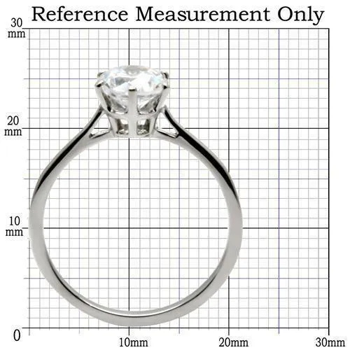 Jewellery Kingdom Cubic Zirconia Stainless Steel Ladies Solitaire Engagement Ring