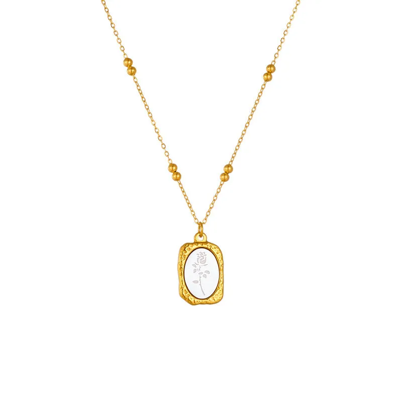Luxurious Square Titanium Steel Electroplating Necklaces