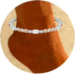 M&Ostyle Beaded Anklets Bracelets for Women Colorful Bead Adjustable Foot Jewelry Mother's Day Jewelry Gift Birthday Christmas Gifts for Women Mom Wife friends