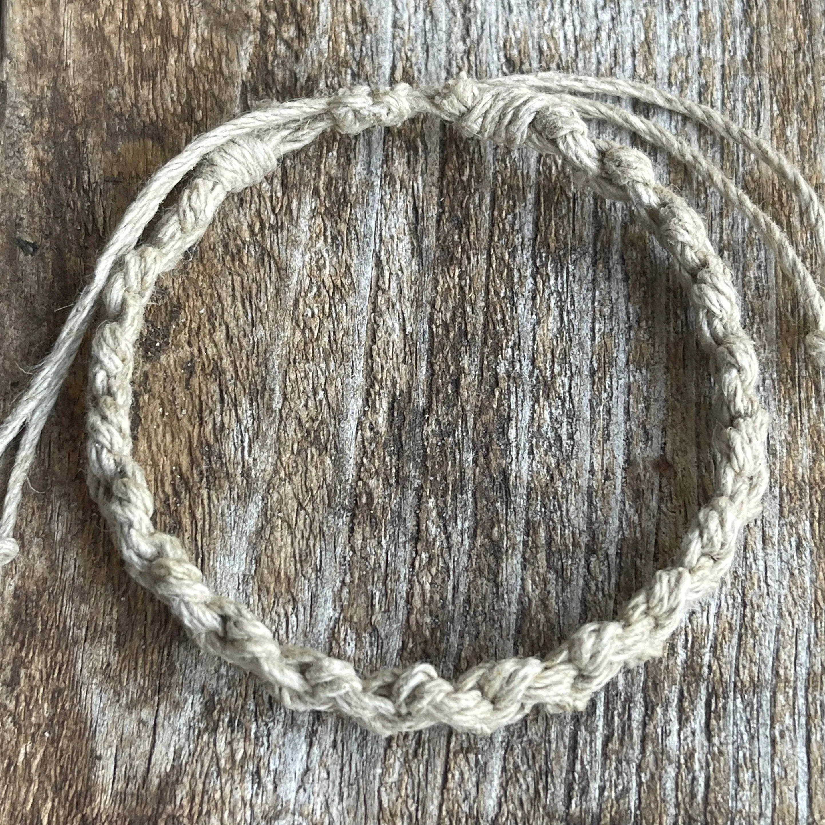 Shell Key Hemp Natural Braided Macrame Bracelet