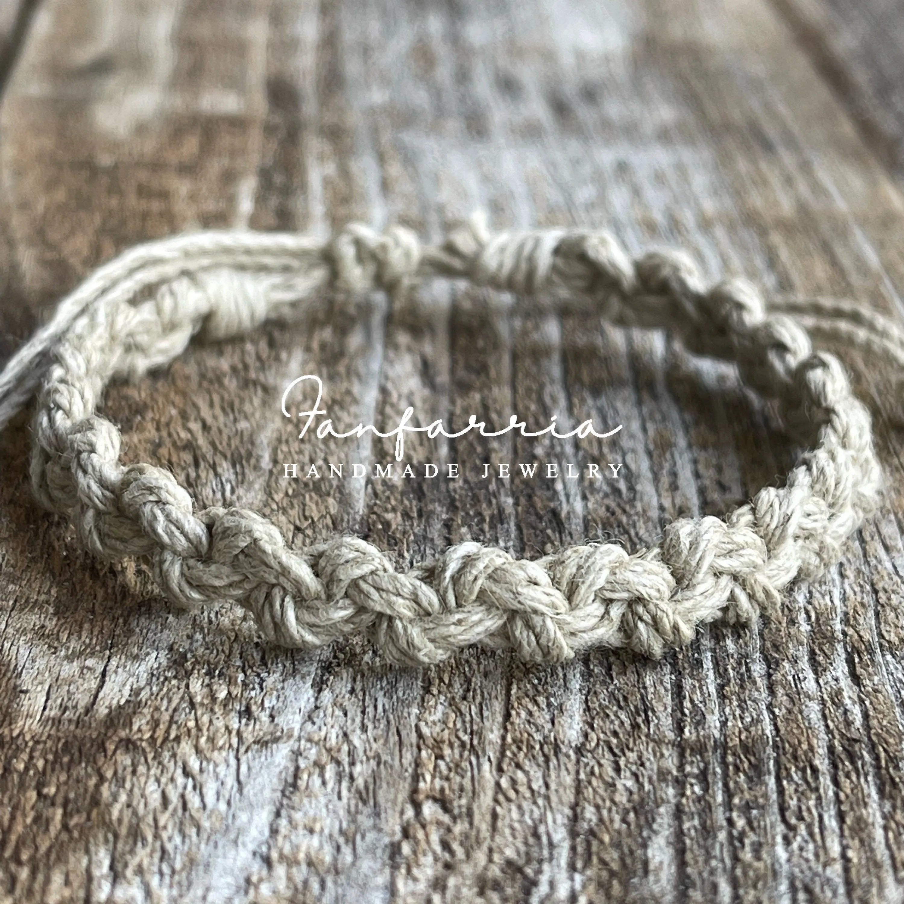 Shell Key Hemp Natural Braided Macrame Bracelet