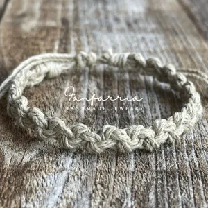 Shell Key Hemp Natural Braided Macrame Bracelet