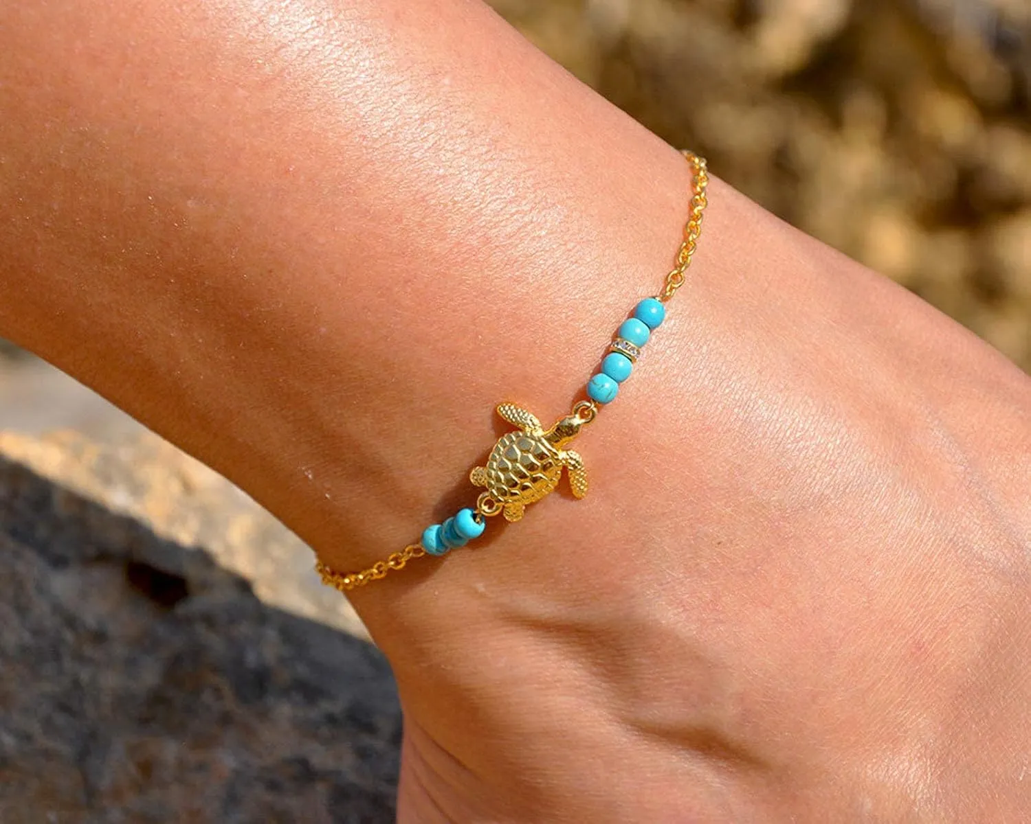 Starain 12pcs Women's Charm Anklet Set Gold Multilayer Adjustable Ankle Bracelets Boho Beach Foot Anklet for Women