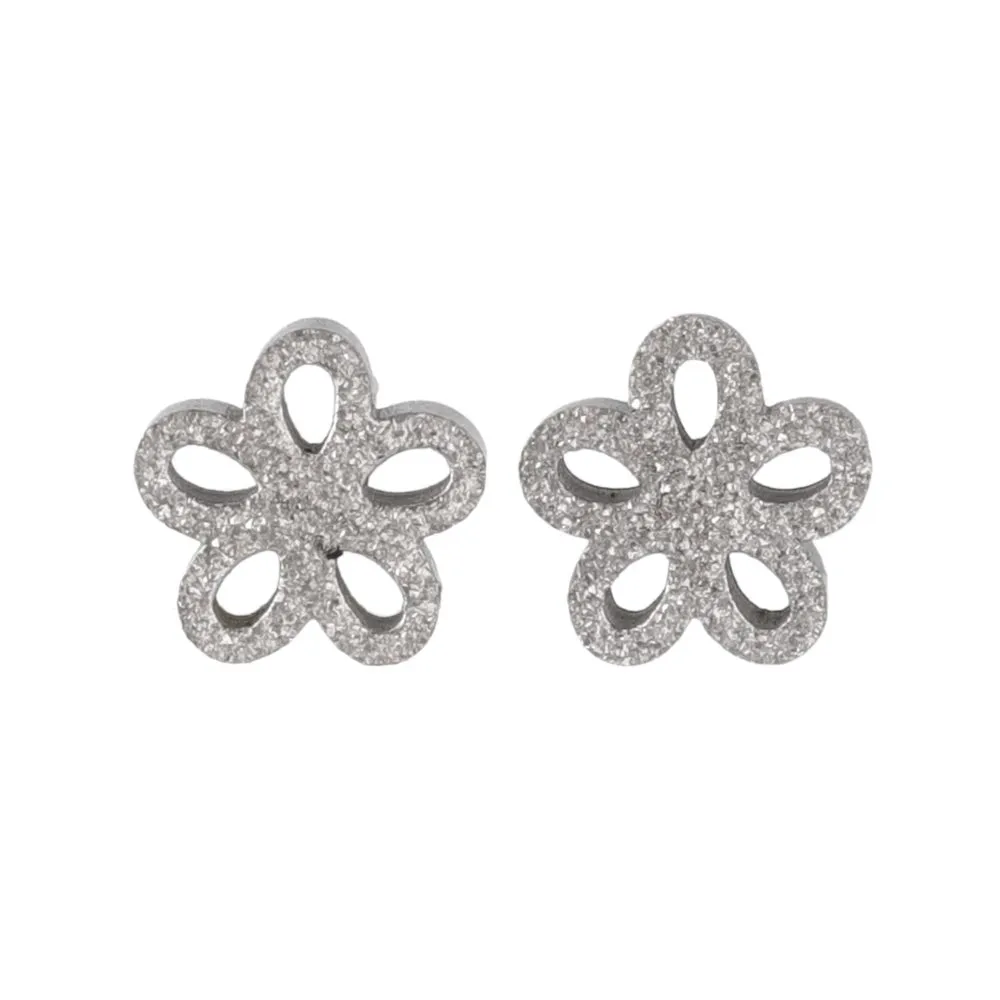 Textured Flower Stud Earrings