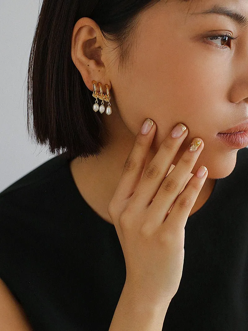 Vintage Freshwater Pearl Pendant Earrings