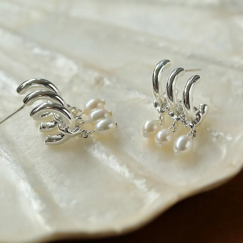 Vintage Freshwater Pearl Pendant Earrings
