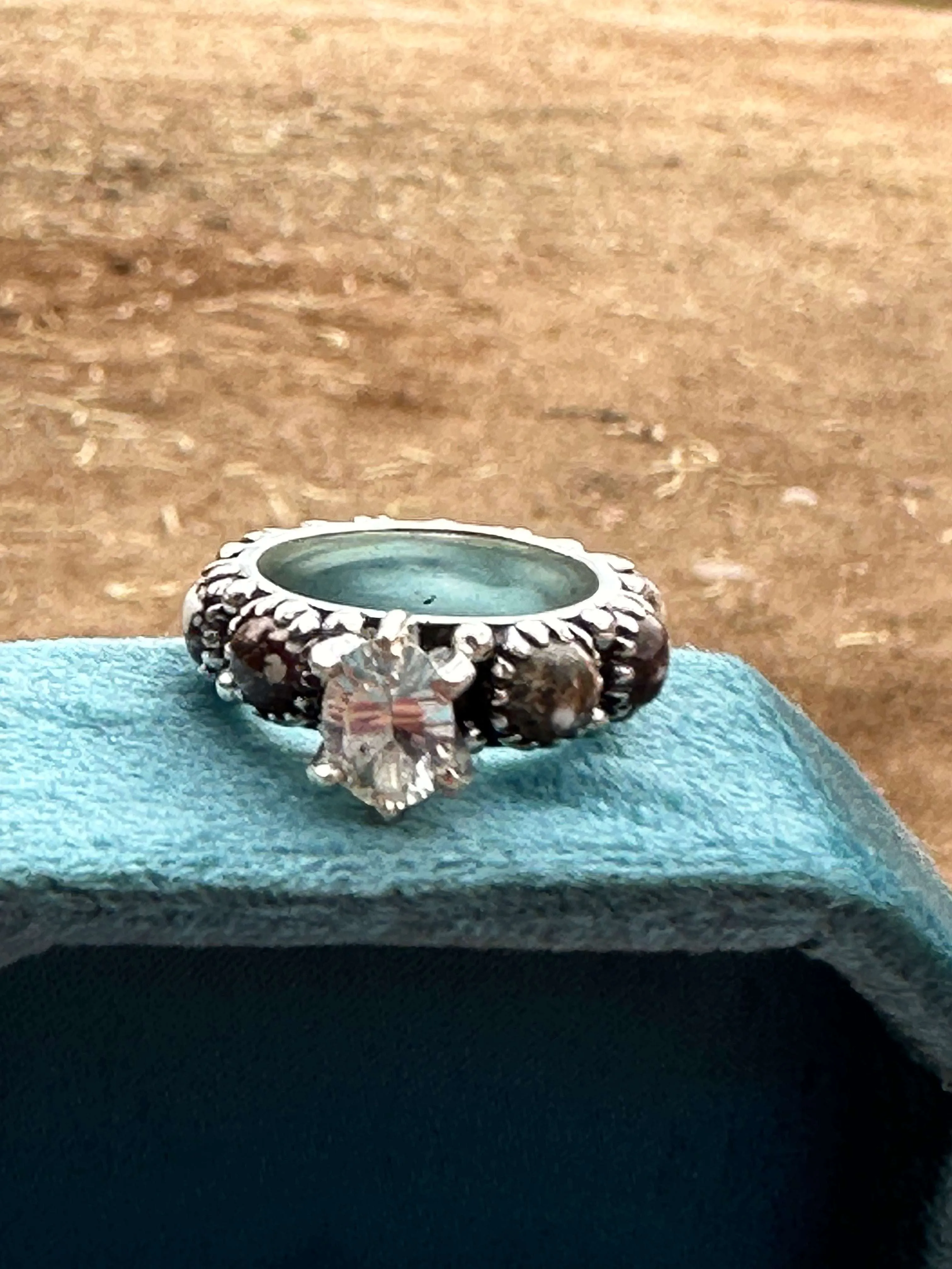 Wild Horse & White Topaz Ring