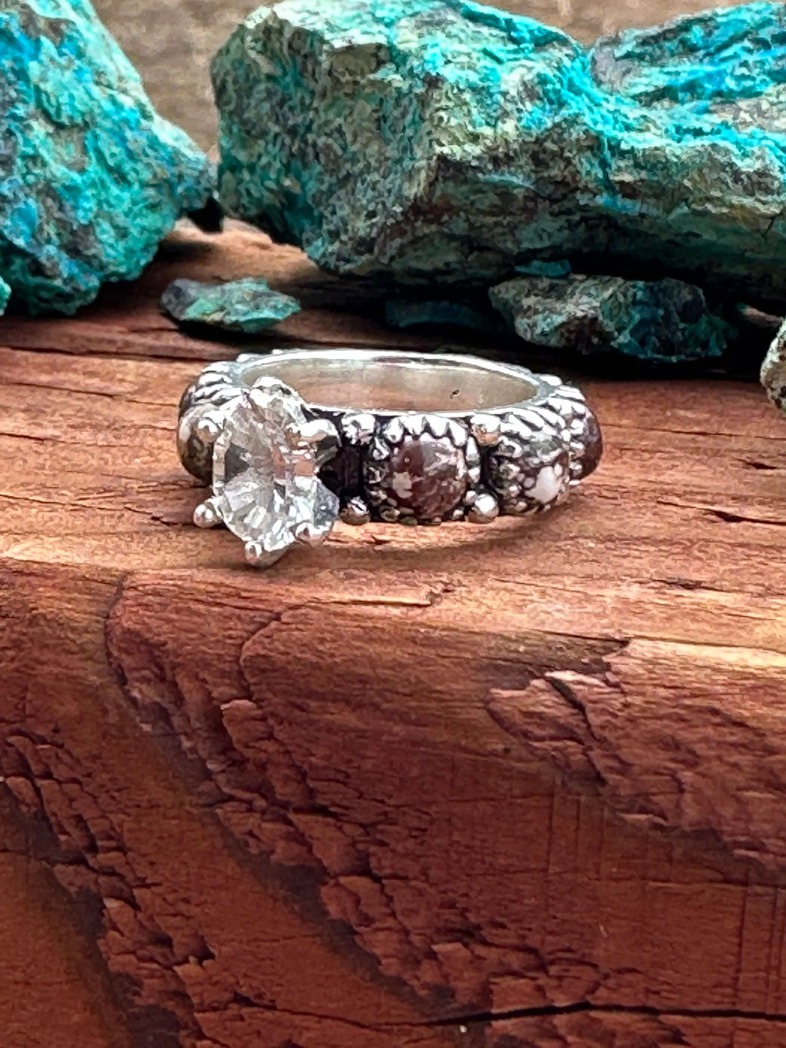 Wild Horse & White Topaz Ring