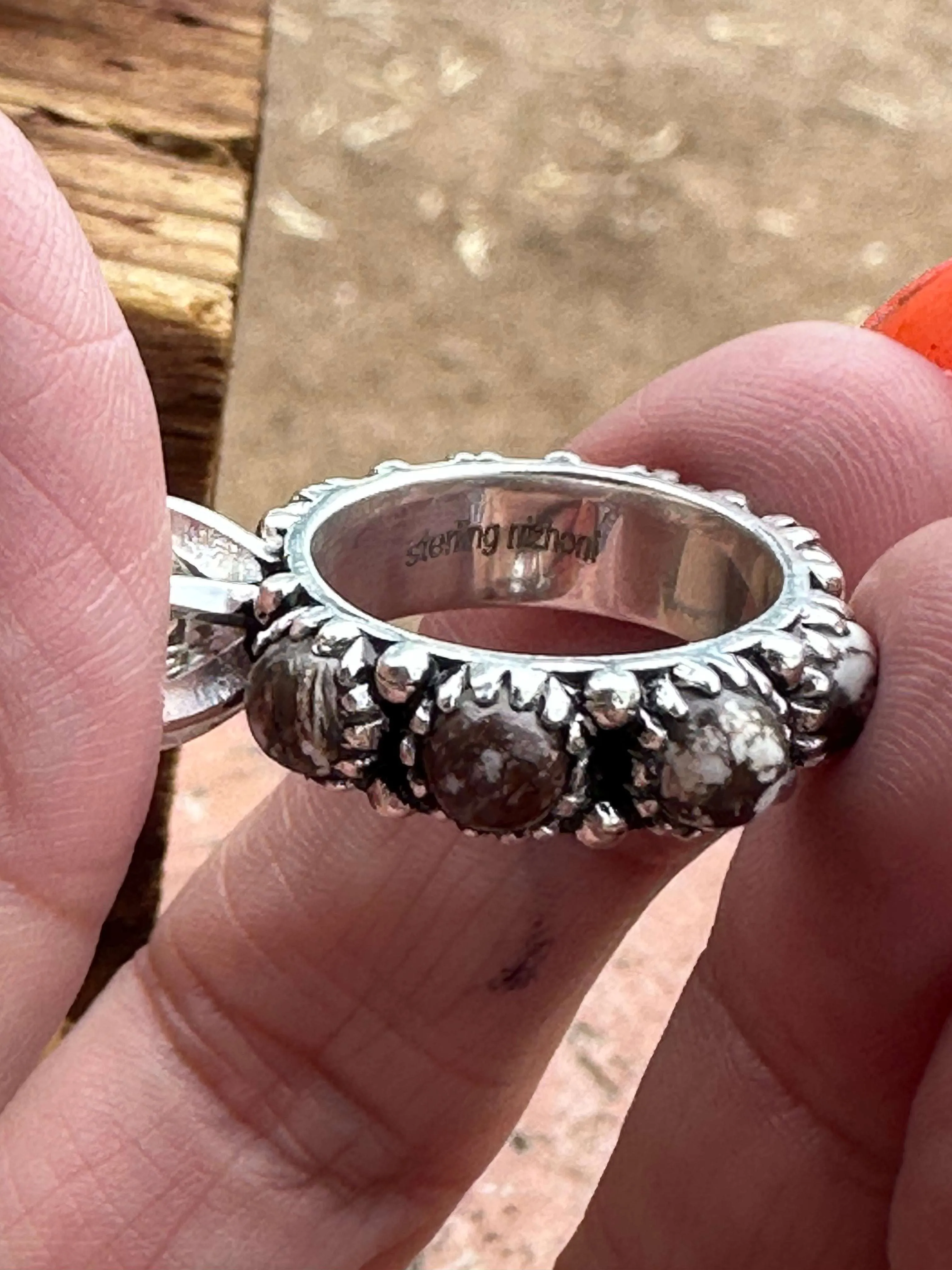 Wild Horse & White Topaz Ring