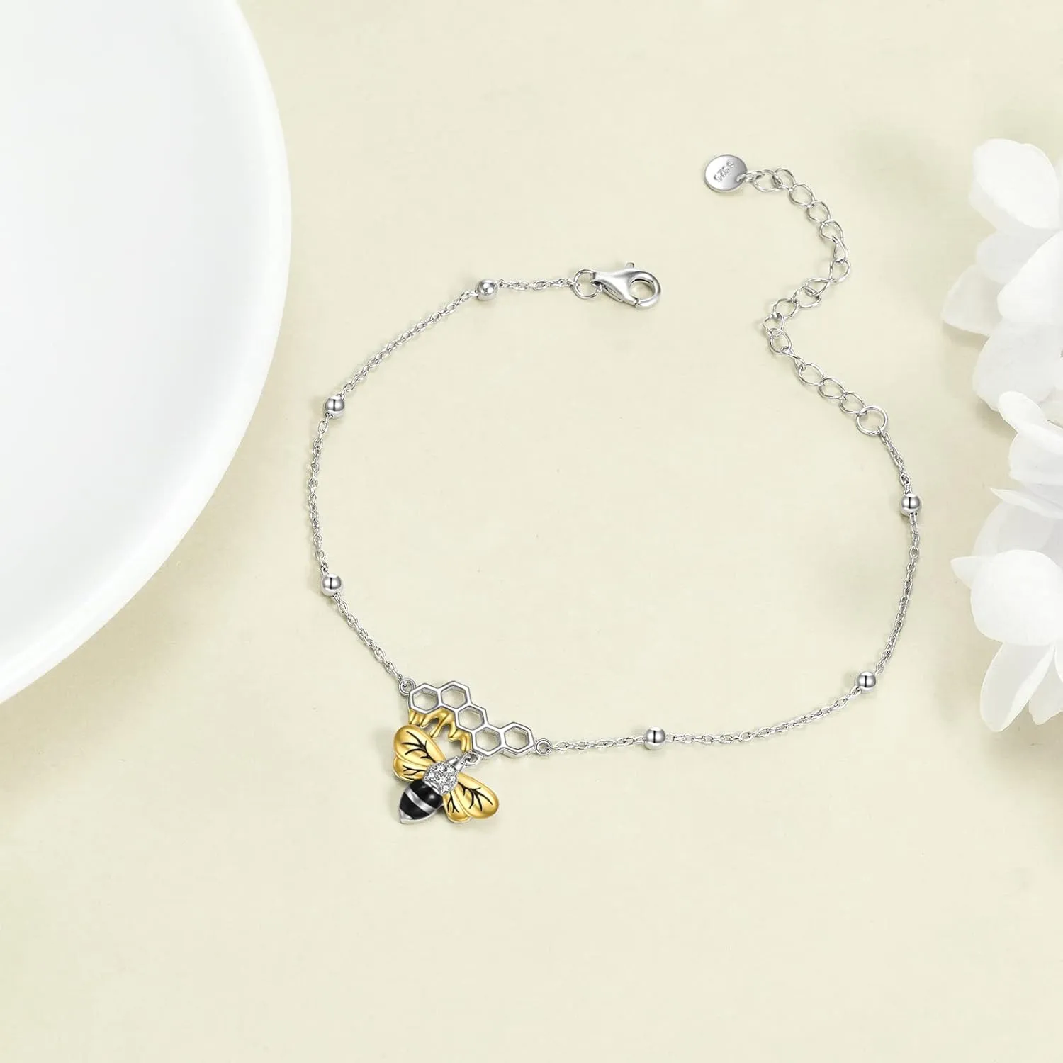 YAFEINI Anklet Bracelets for Women Girls Sterling Silver Hummingbird/Dragonfly/Butterfly Link Chain Anklets Jewelry Gifts
